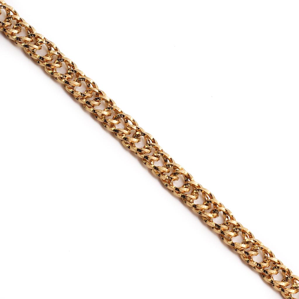 PUL9591	 Pulsera Acero Dorado Alambre Plano Doble Hebilla